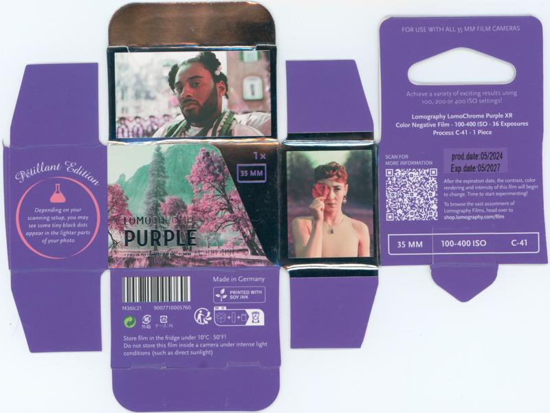 Lomography LomoChrome Purple film packaging