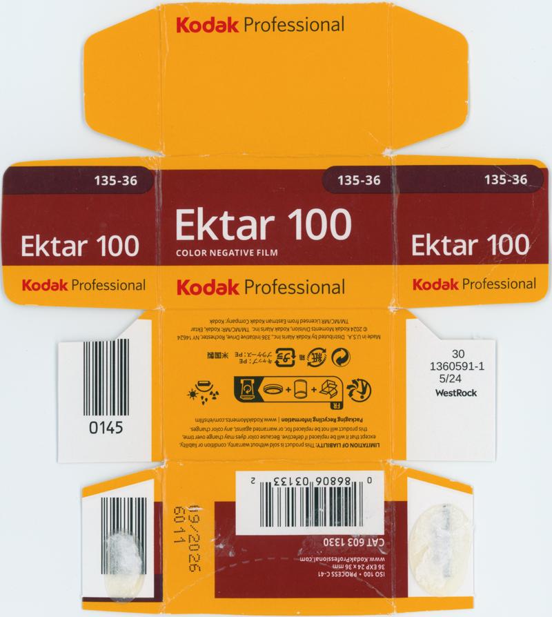 Kodak Ektar 100 film packaging