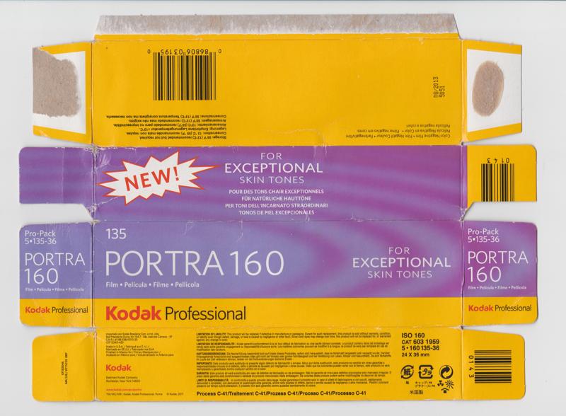 Kodak Portra 160 film packaging