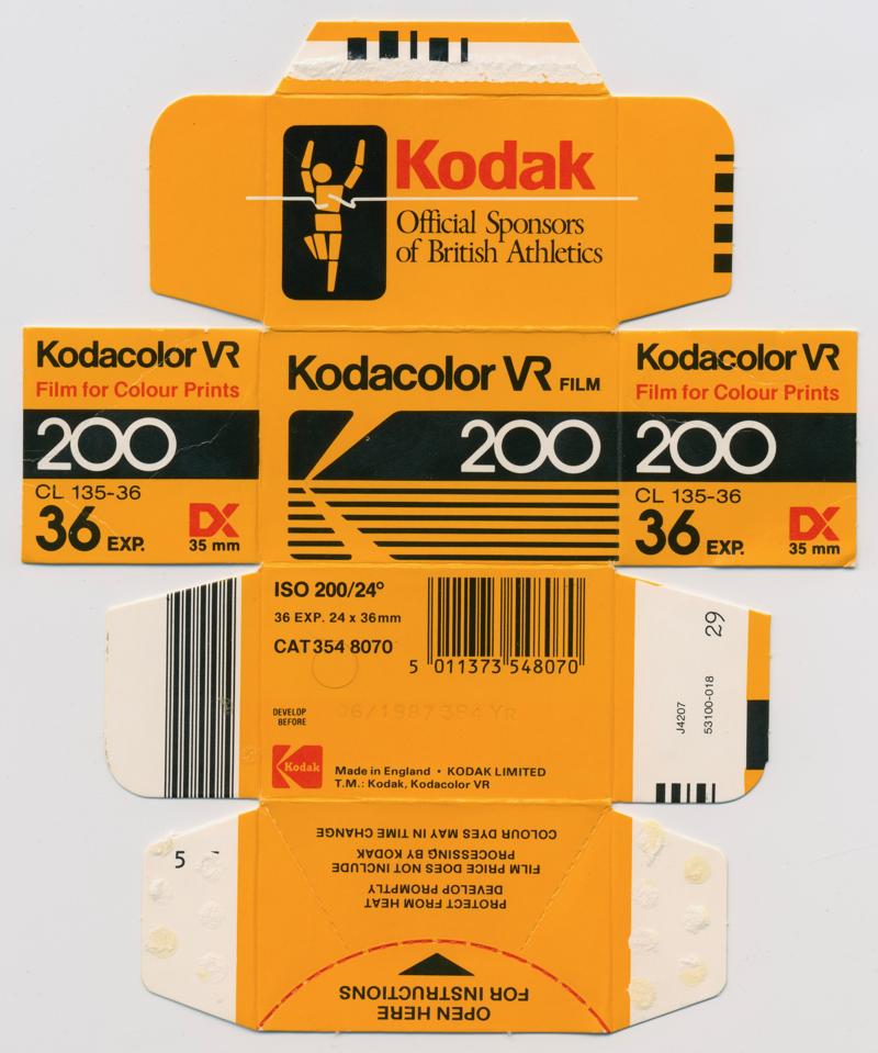 Kodak Kodacolor VR film packaging