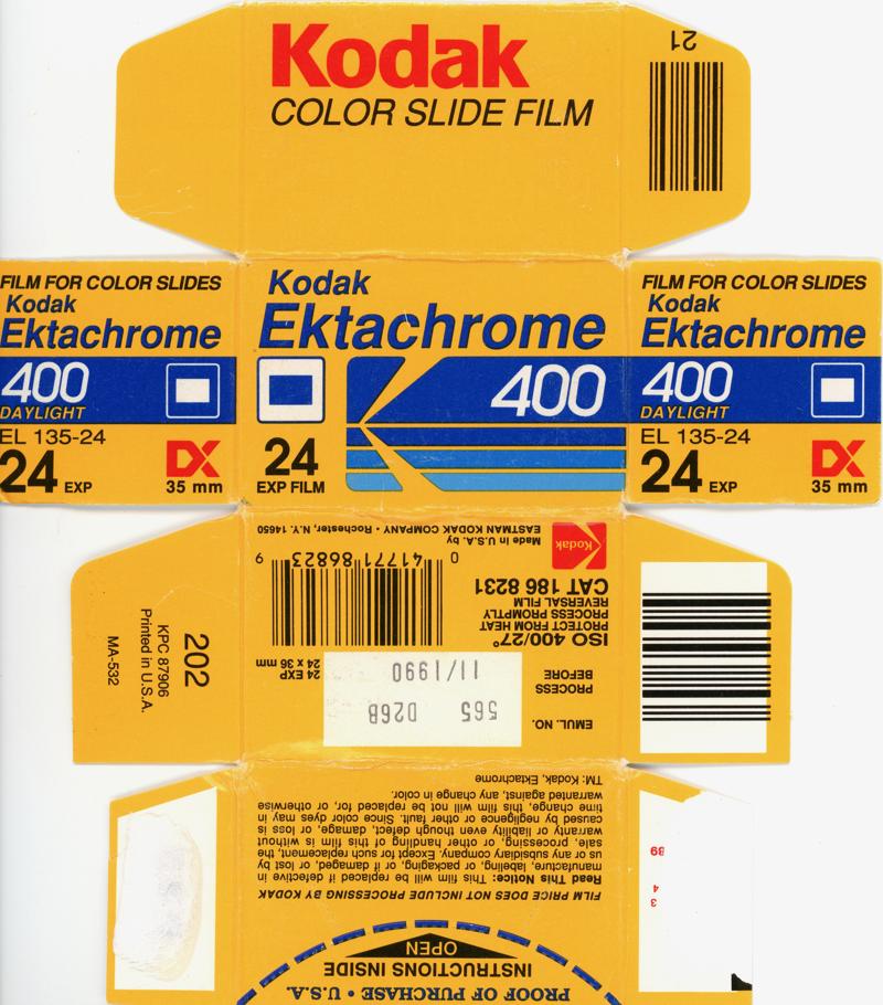 Kodak Ektachrome 400 film packaging