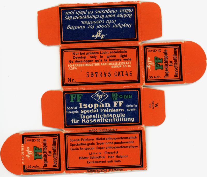 Agfa Isopan FF film packaging