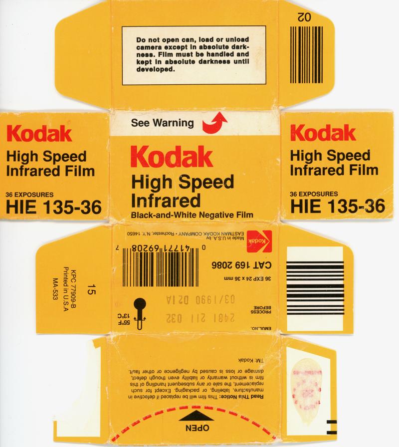 Kodak High Speed Infrared film packaging