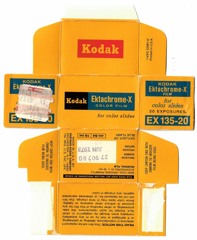 Kodak Ektachrome-X film packaging