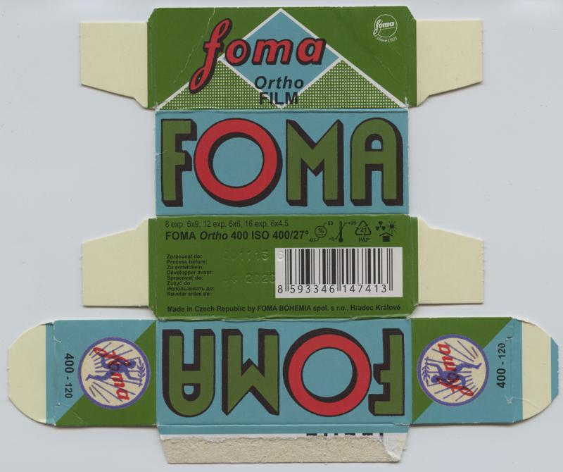 Foma Ortho 400 film packaging