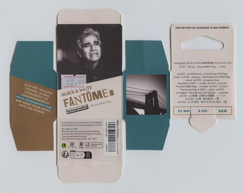 Lomography Fantome film packaging