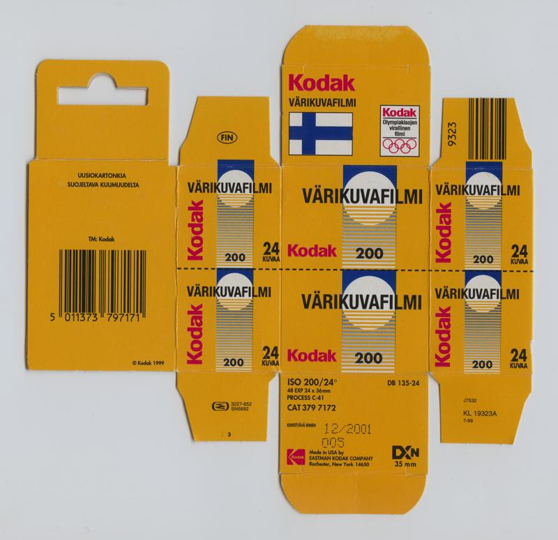 Kodak Värikuvafilmi film packaging
