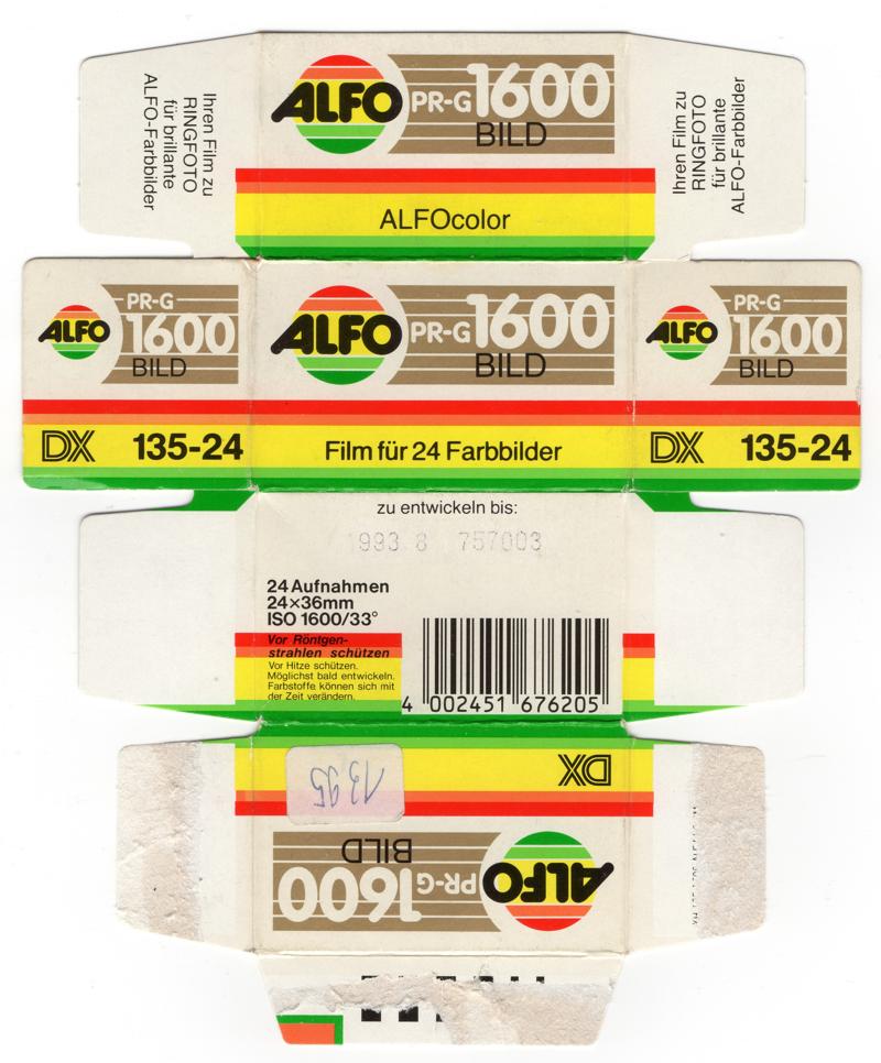 Alfo ALFOcolor PR-G film packaging