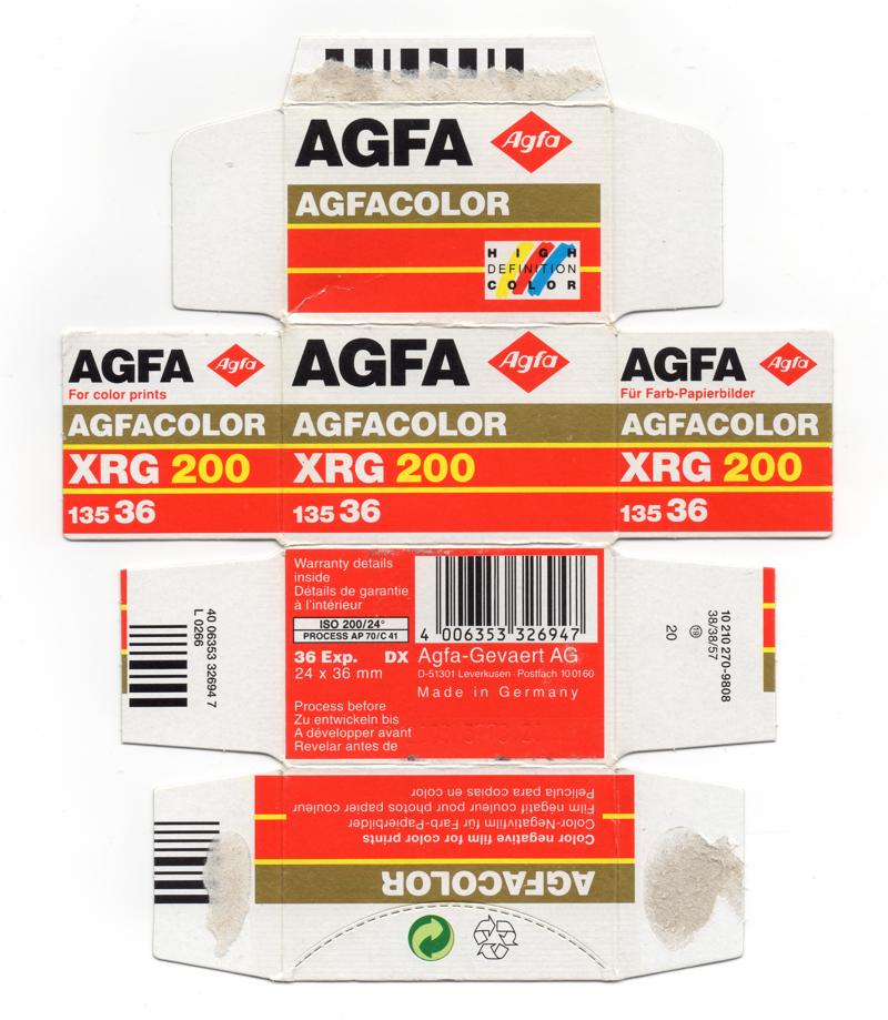 Agfa AgfaColor XRG 200 film packaging