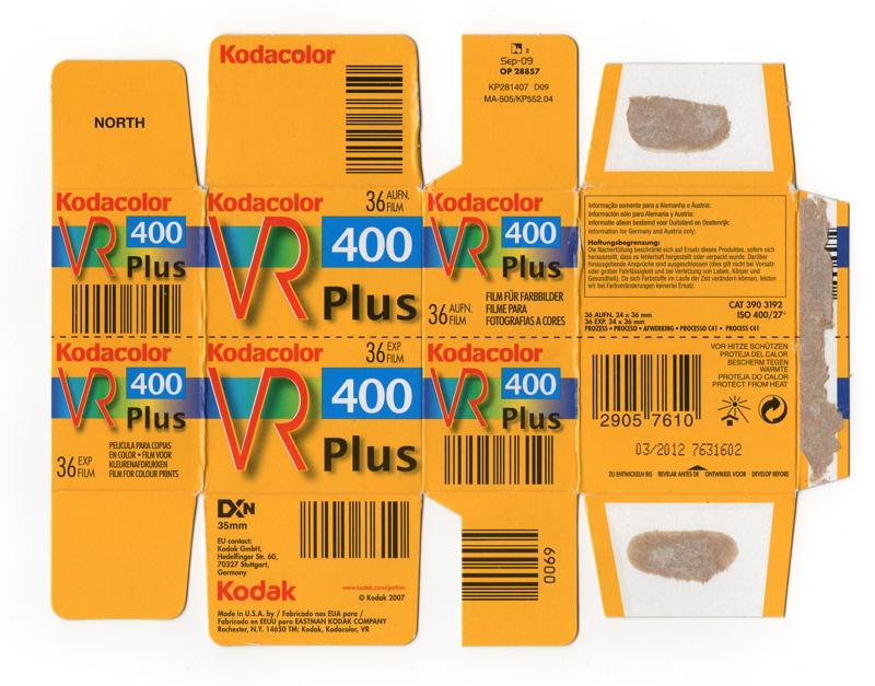 Kodak Kodacolor VR Plus film packaging