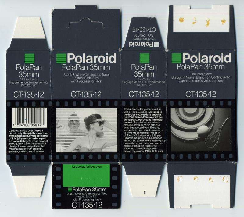 Polaroid PolaPan 35mm film packaging