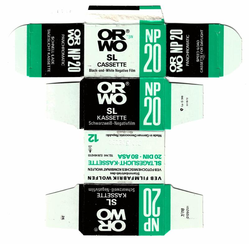 ORWO NP 20 SL film packaging