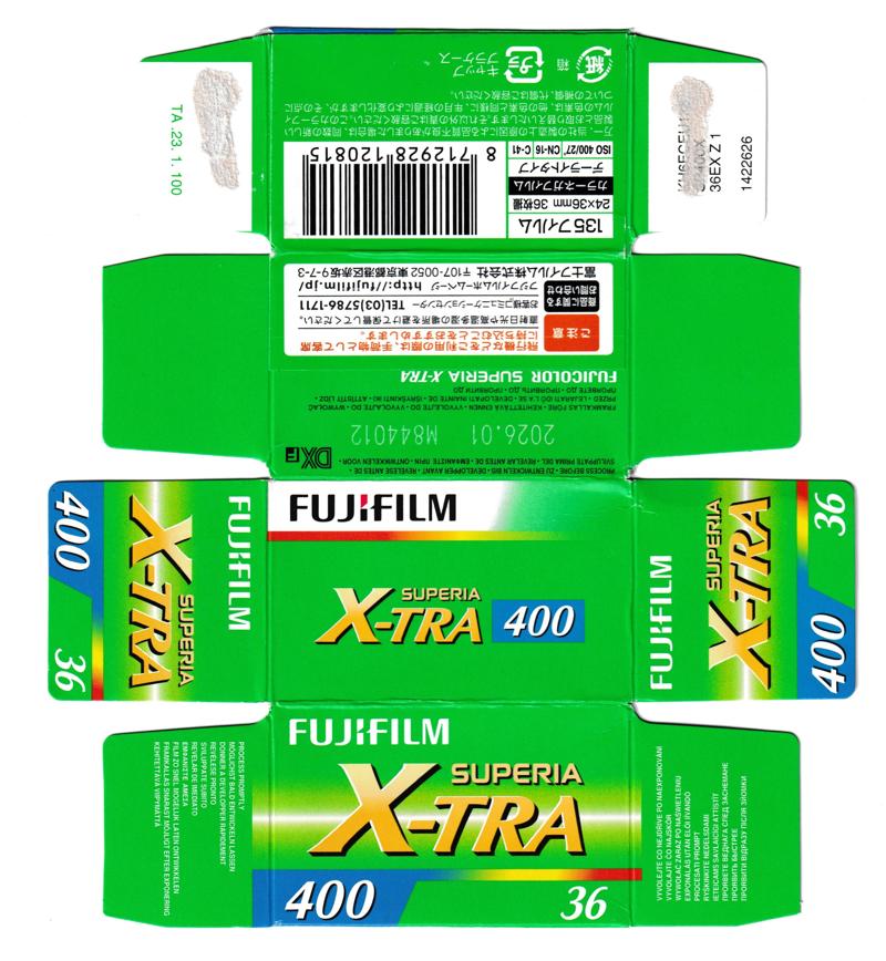 Fujifilm Fujicolor Superia X-TRA film packaging