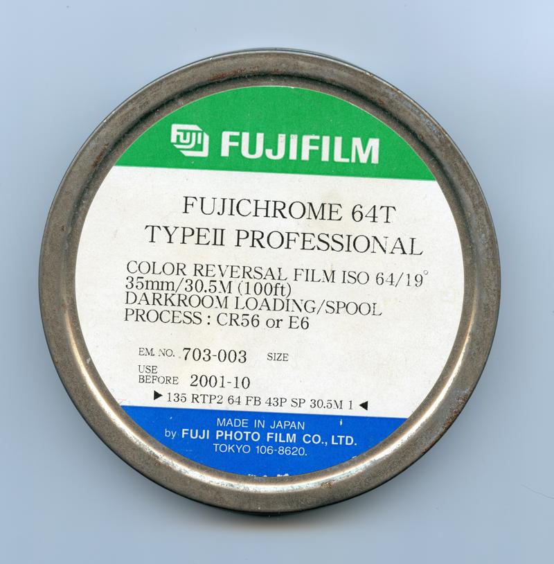 Fujifilm FUJICHROME 64T, TYPE II Professional RTPII film packaging