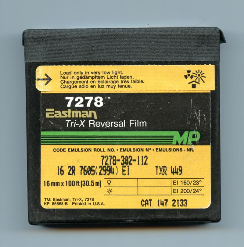 Kodak Eastman Tri-X Reversal Film 7278 film packaging