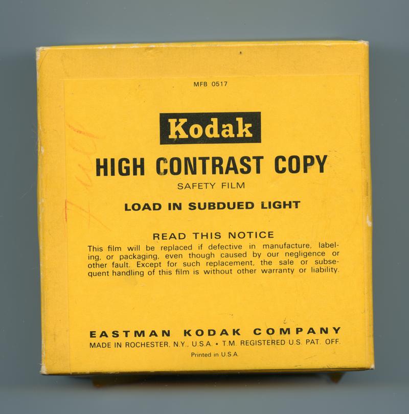 Kodak High Contrast Copy Film film packaging