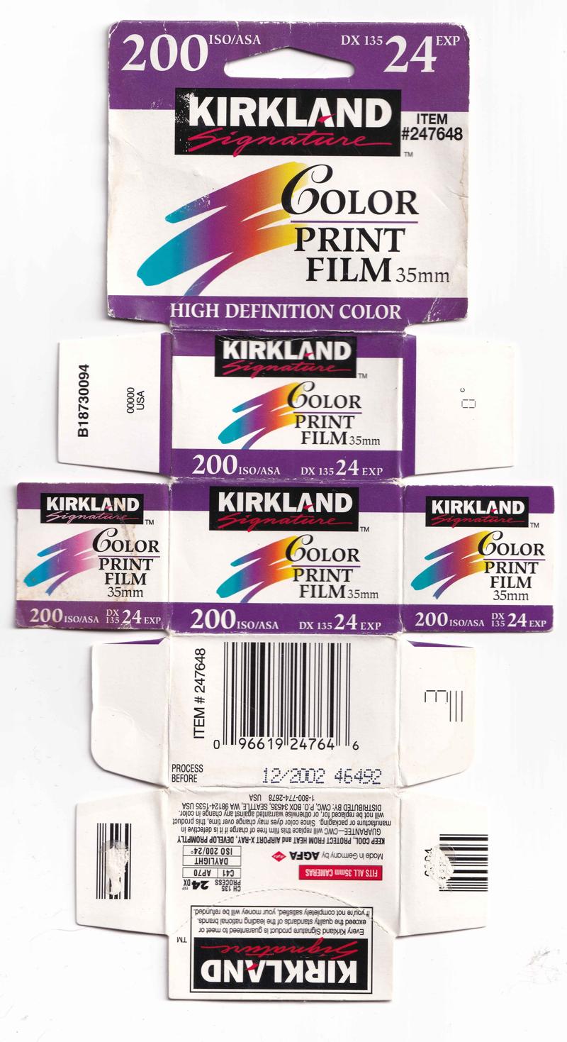 Kirkland Signature Color Print Film film packaging
