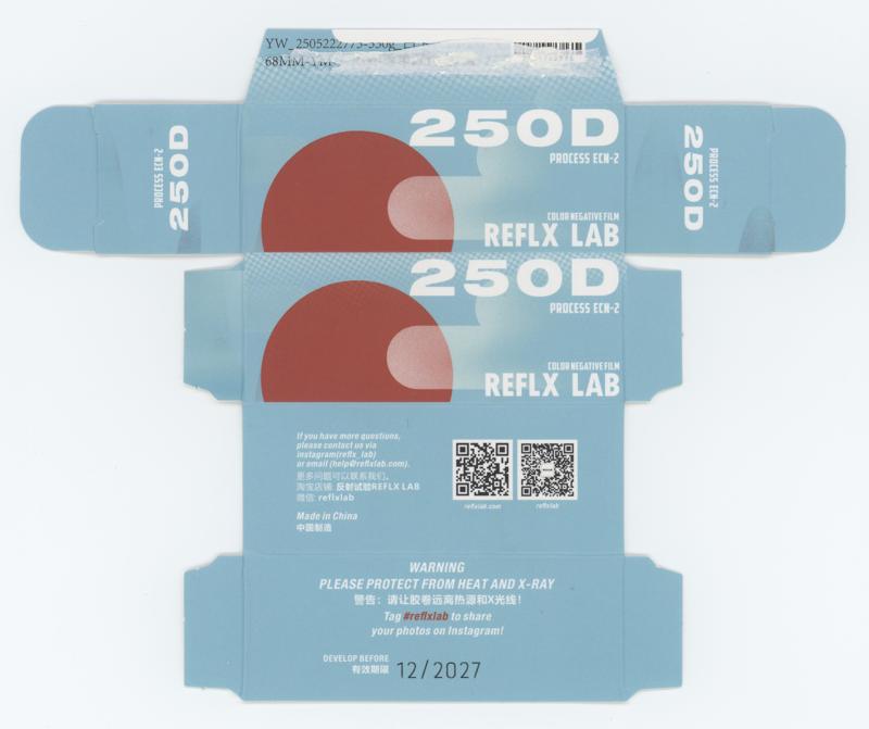 Reflx Lab 250D film packaging