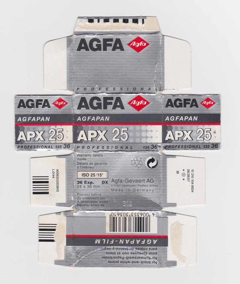 Agfa Agfapan AP 25 film packaging