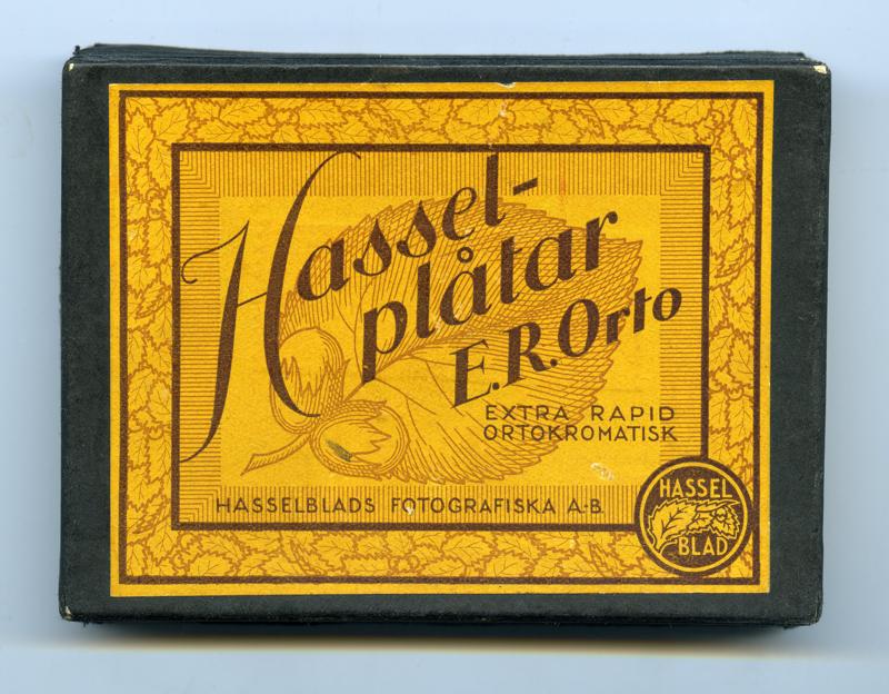 Hasselblad Hassel-plåtar E.R.Orto film packaging