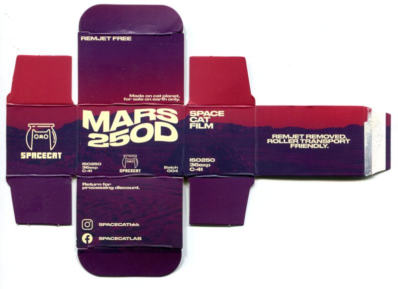 Space Cat Film Mars 250D film packaging