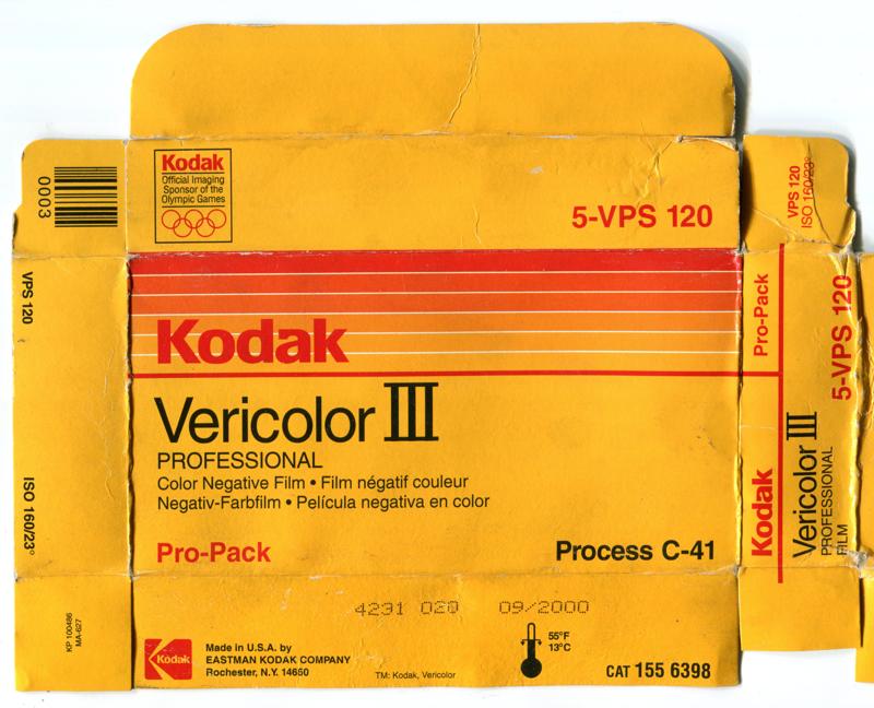 Kodak Vericolor III film packaging