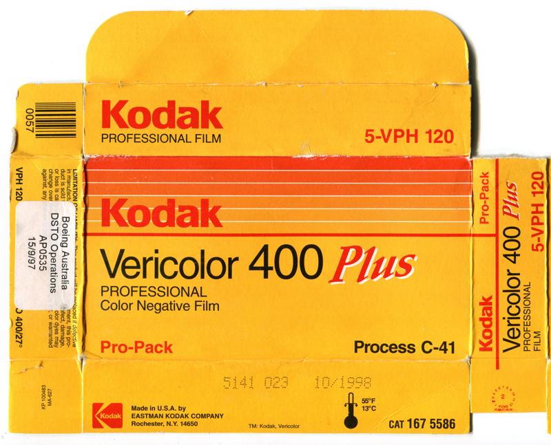 Kodak Vericolor 400 Plus film packaging