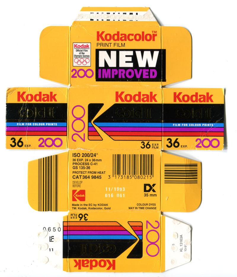Kodak Gold II film packaging