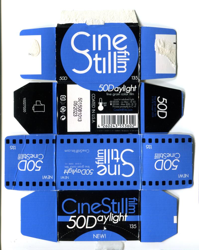CineStill 50D film packaging