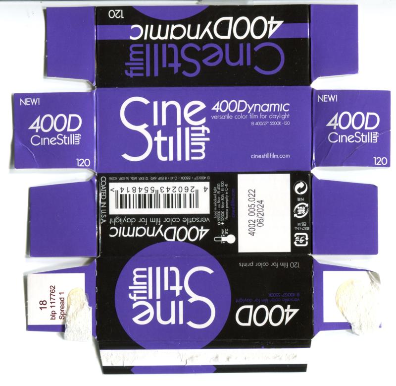 CineStill 400Dynamic film packaging