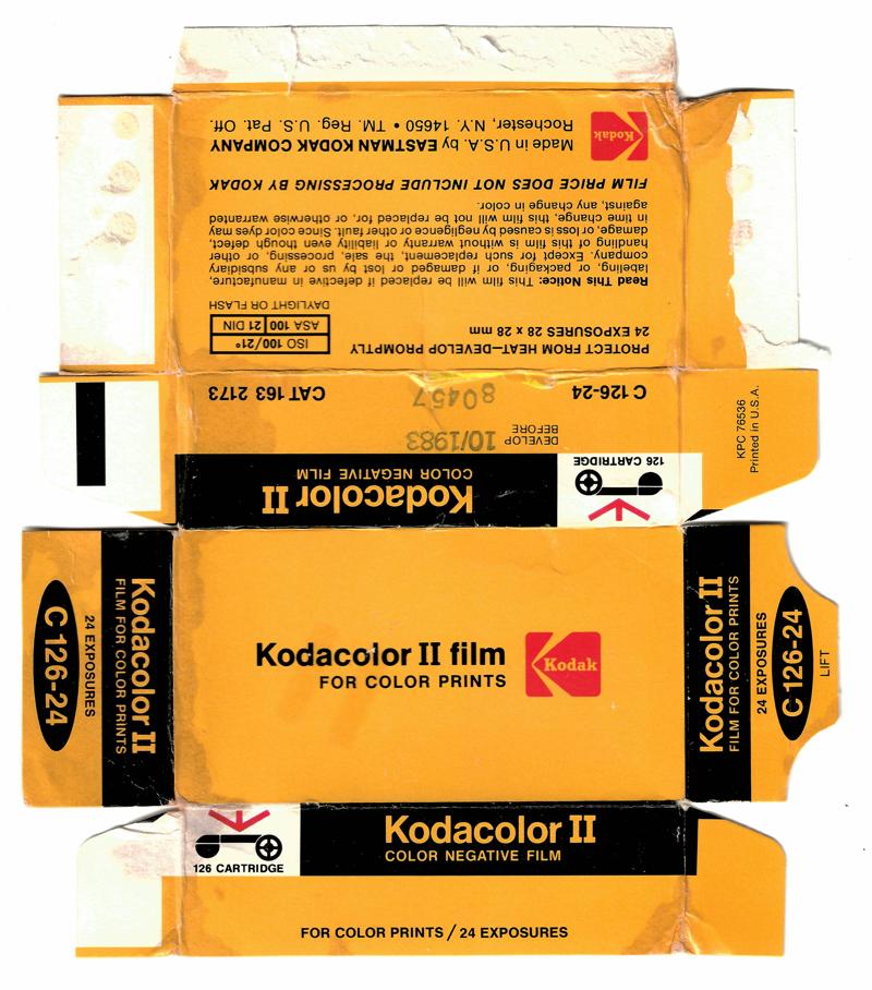 Kodak Kodacolor II film packaging