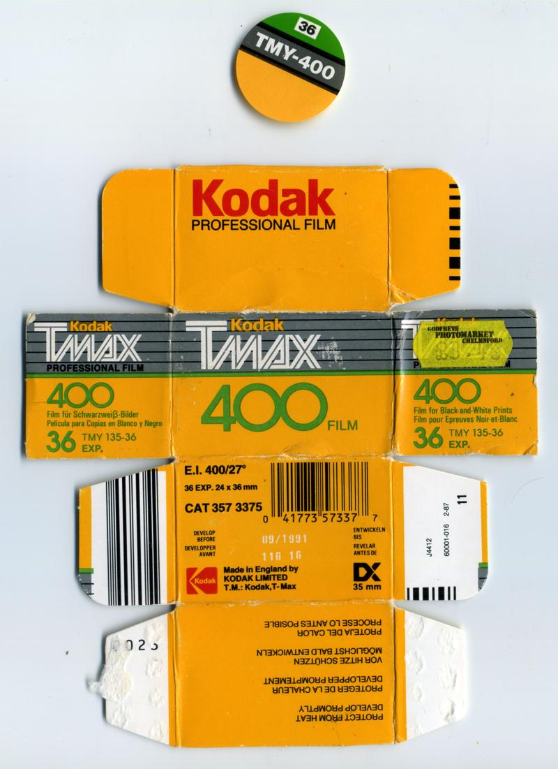 Kodak Max 400 film packaging
