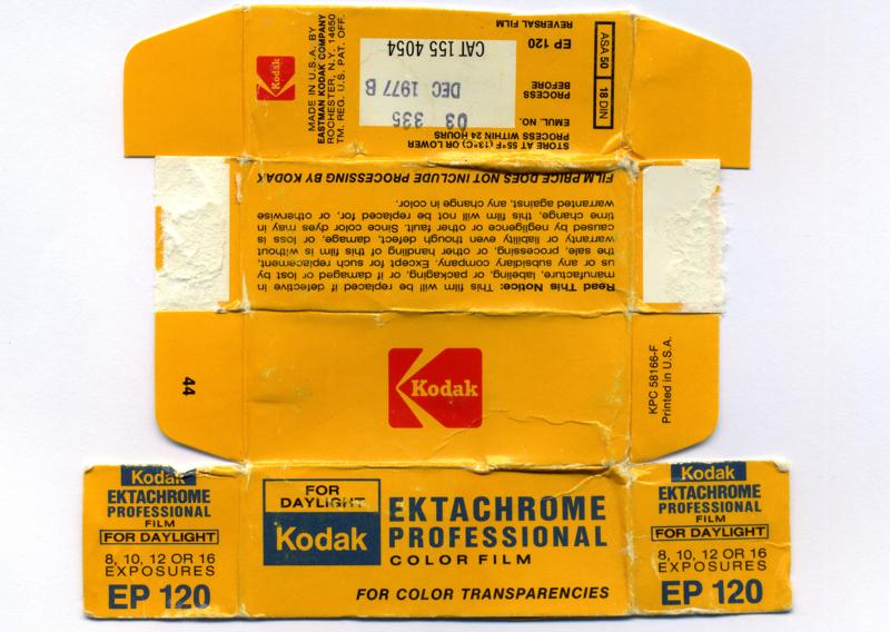 Kodak Ektachrome Professional film packaging
