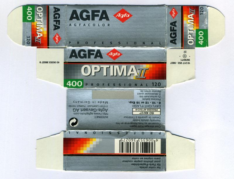 Agfa Optima II 400 film packaging