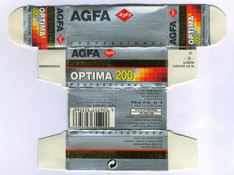 Agfa Agfacolor Optima 100-N film packaging
