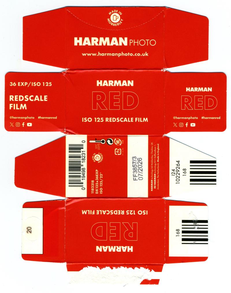 Harman RED film packaging