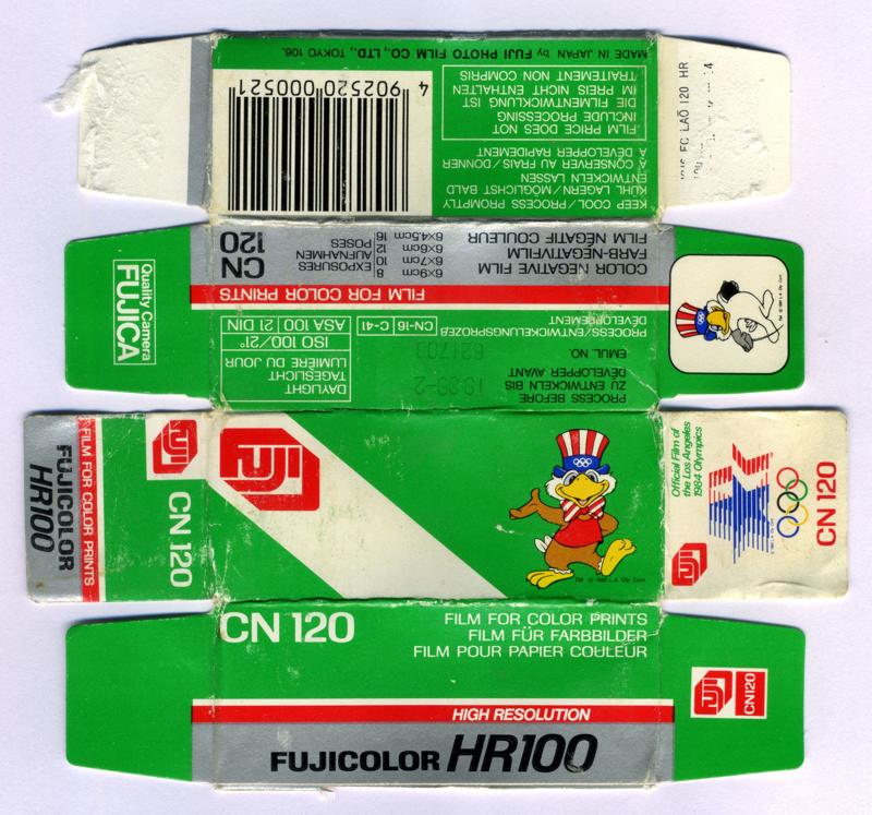 Fujifilm Fujicolor HR100 film packaging