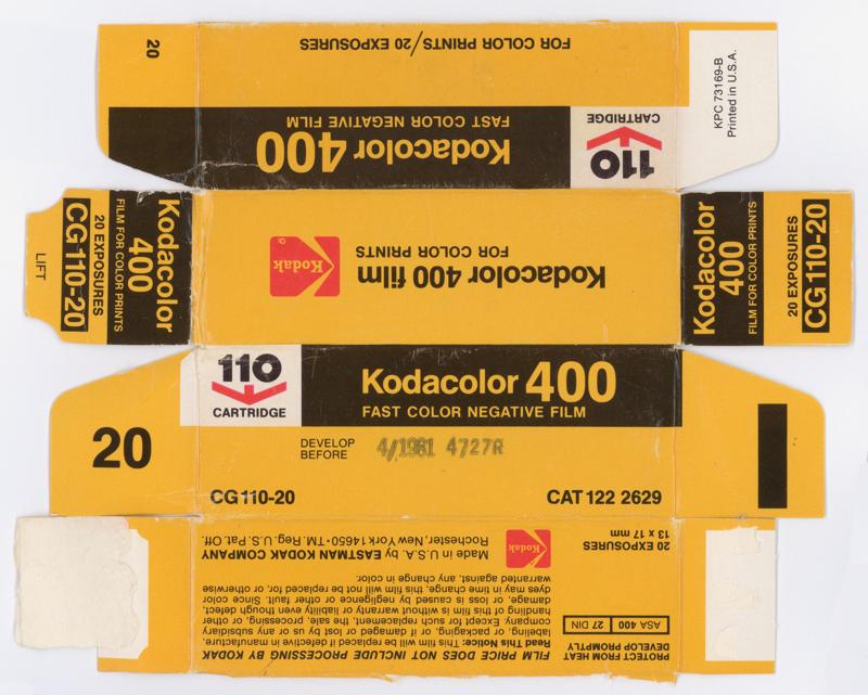 Kodak Kodacolor 400 film packaging