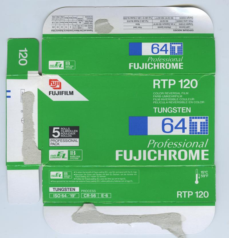 Fujifilm Fujichrome 64T film packaging