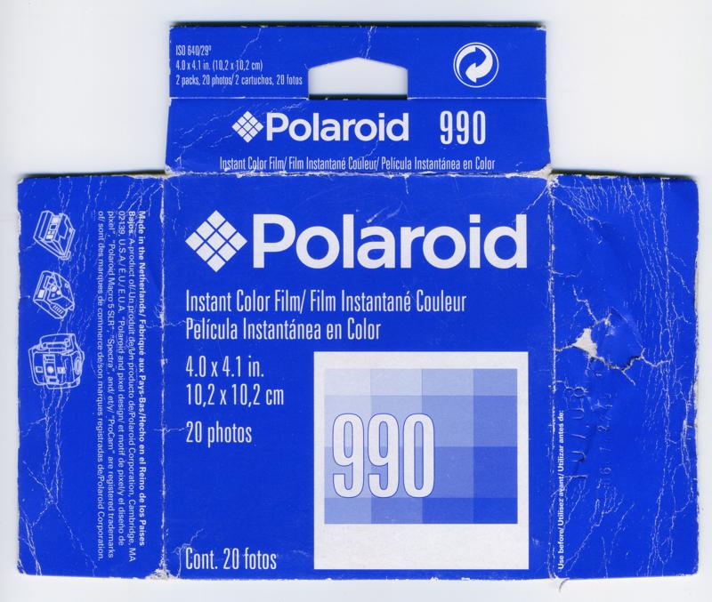 Polaroid 990 film packaging