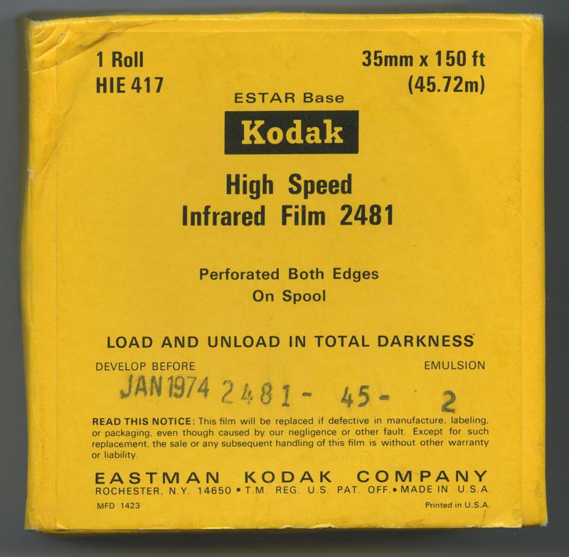 Kodak High Speed Infrared Film 2481 film packaging
