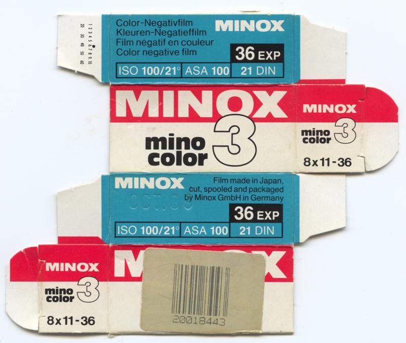 Minox MinoColor 3 film packaging