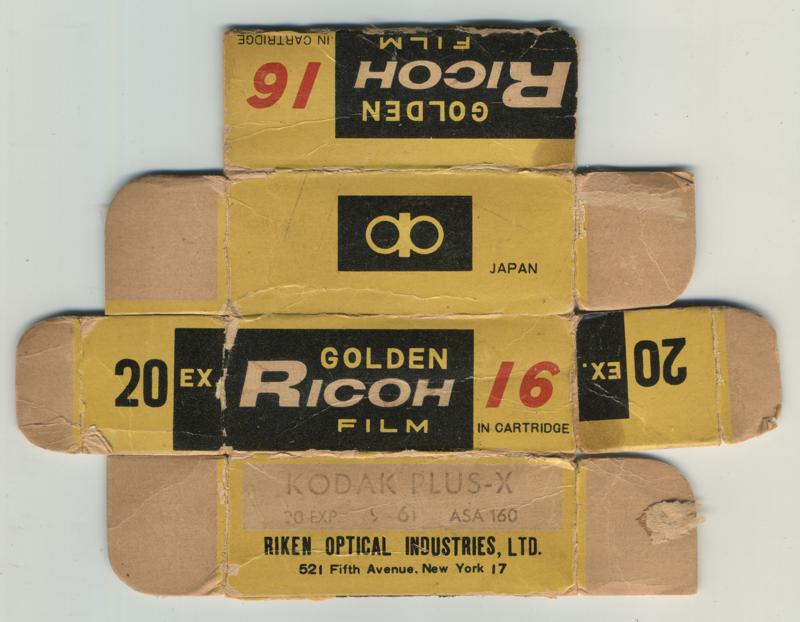 Ricoh Golden "16" film packaging