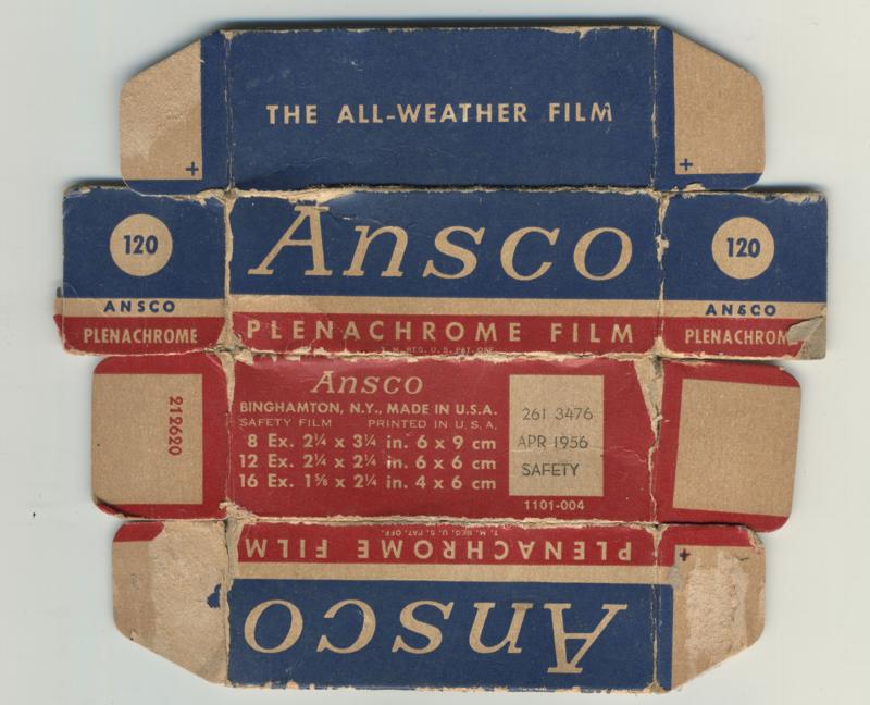 Ansco Plenachrome film packaging