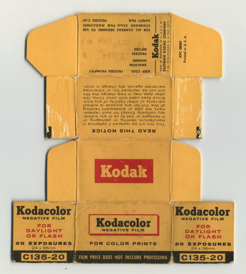 Kodak Kodacolor film packaging