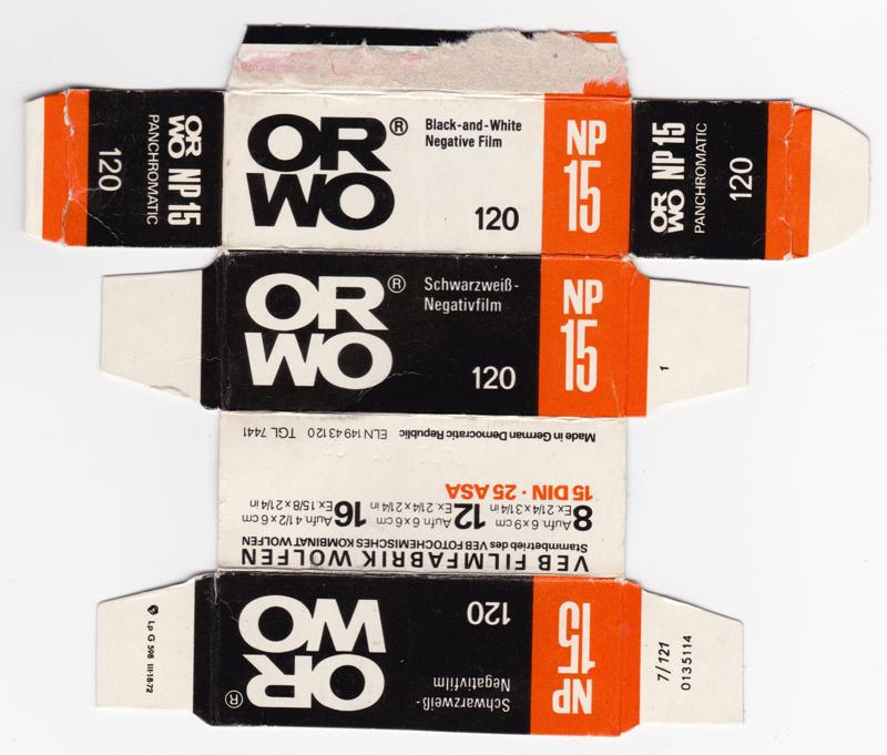 ORWO NP15 film packaging