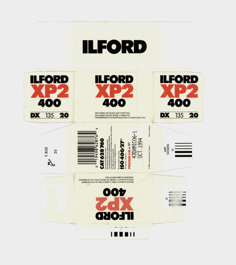 Ilford XP2 film packaging
