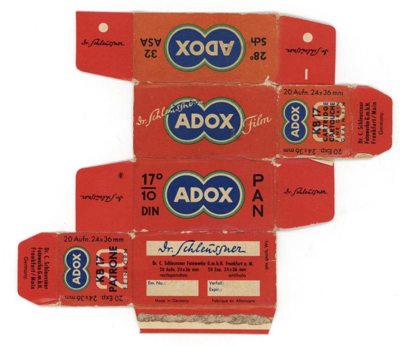 ADOX KB 17 film packaging