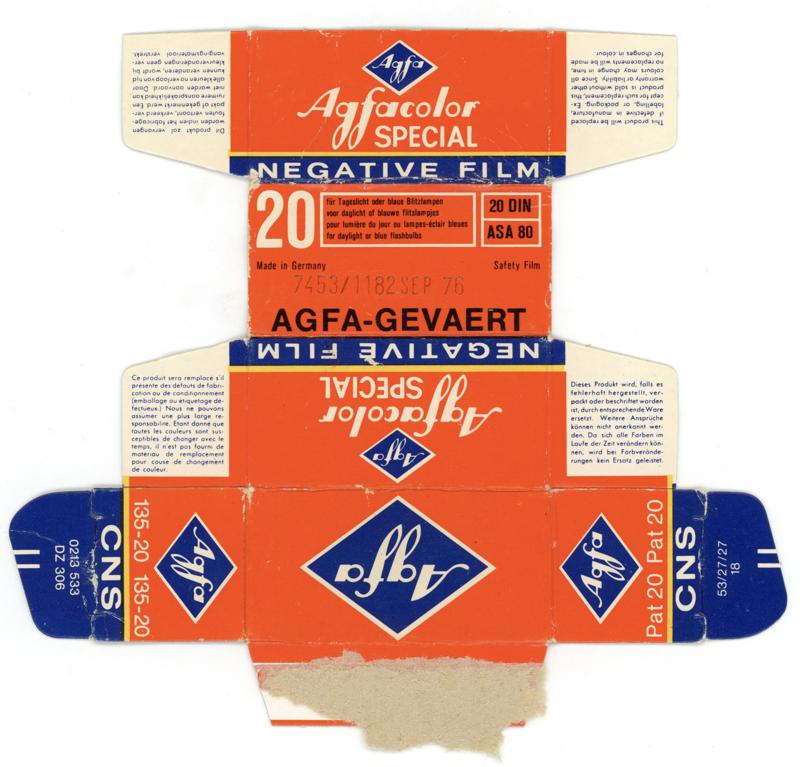 Agfa Agfacolor Negative Film Special CNS film packaging