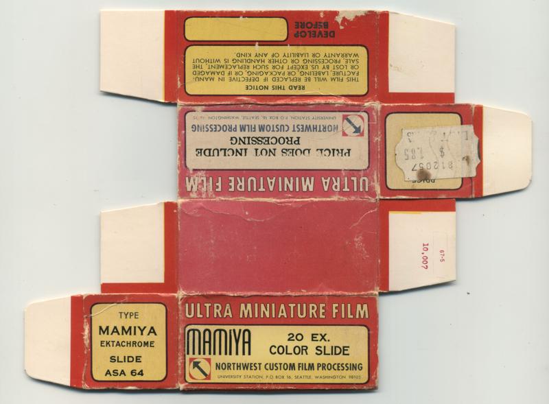 Northwest Custom Film Processing Ultra Minituature Film film packaging